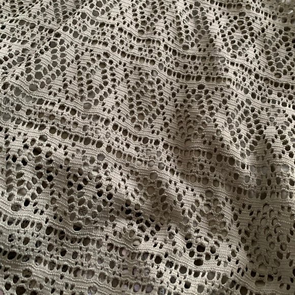 Express Olive Green Crochet Overlay Dress - Picture 6 of 6